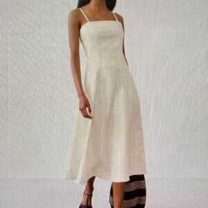 Banana Republic Linen-Blend Seamed Midi Dress - New - Large